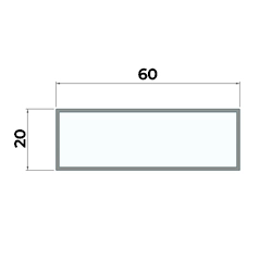 Tubo rectangular 60x20x1.3