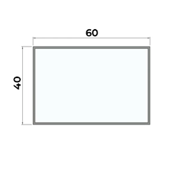 Tubo rectangular 60x40x1.3